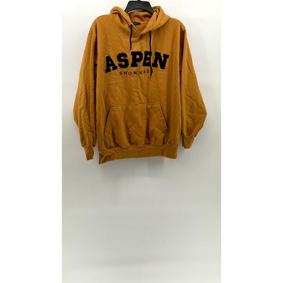 OCEAN BEACH Men's Gold Yellow Aspen Snowmass Logo Pullover Hoodie SZ M - Picture 1 of 10